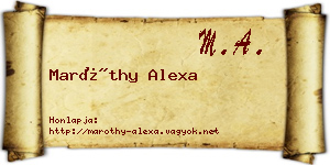 Maróthy Alexa névjegykártya